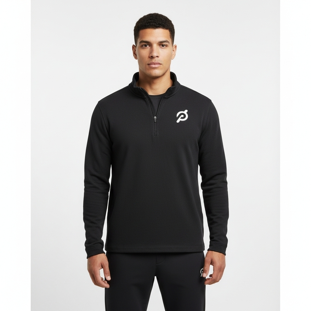 Rhone x Peloton Pullover Mens Size L Black 1/4 Zip Performance Long Sleeve